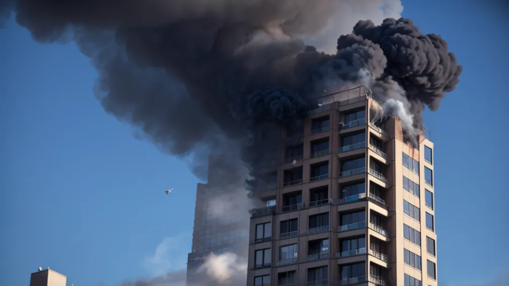 Salvare dramatică în Santiago: Zeci de persoane evacuate cu elicopterul de pe un zgârie-nori în flăcări