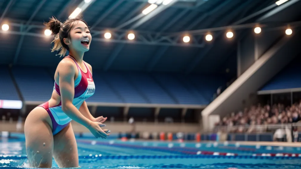 Tânără de 12 ani din China a câștigat o medalie de bronz la Campionatul Mondial de Natație