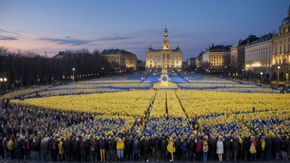 Europa celebrează Ziua Independenței Ucrainei: Fotografii de la sărbători și solidaritate