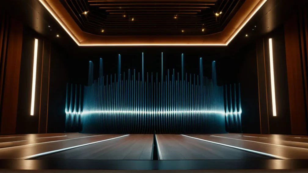Reprezentare abstractă a undelor sonore și a luminii