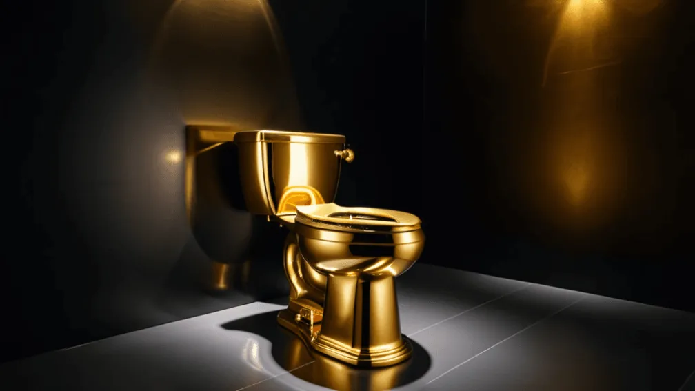 Toaleta de aur masiv a lui Maurizio Cattelan, evaluată la 10 milioane de dolari, scoasă la licitație