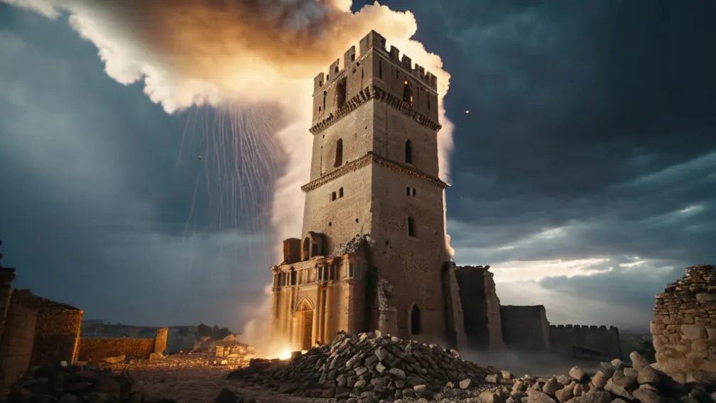 Colaps parțial al Turnului medieval Torre dei Conti din Roma: Un muncitor în stare critică, altul prins sub dărâmături