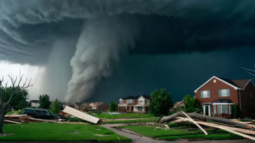 Tornadă în apropiere de Houston: Peste 100 de case avariate, fără victime