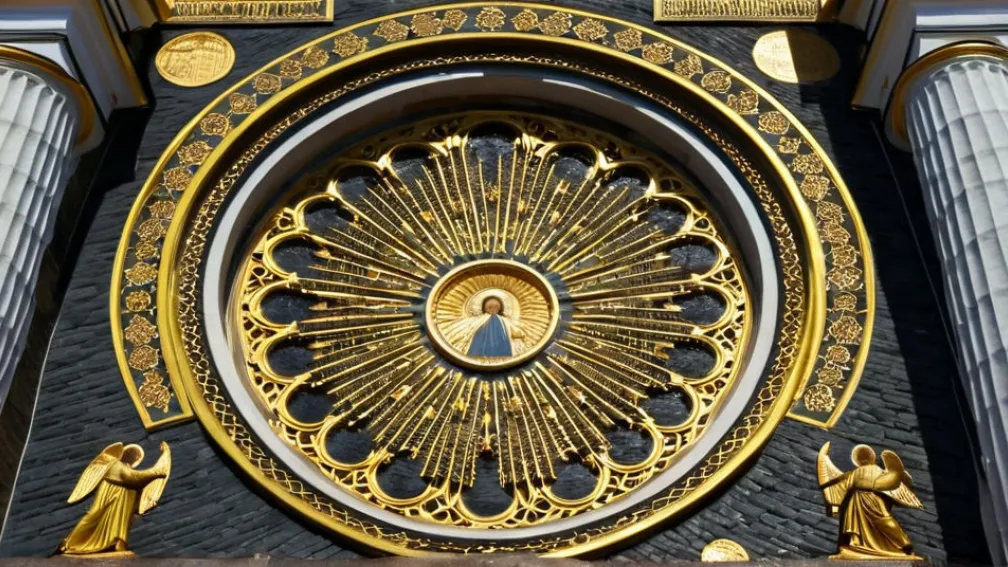 Simboluri pe fațada Catedralei Sfânta Sofia din Kiev