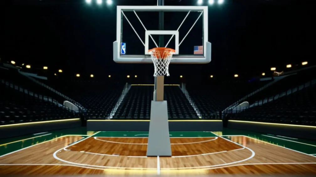 Imagine fotorealistă a unei teren de baschet