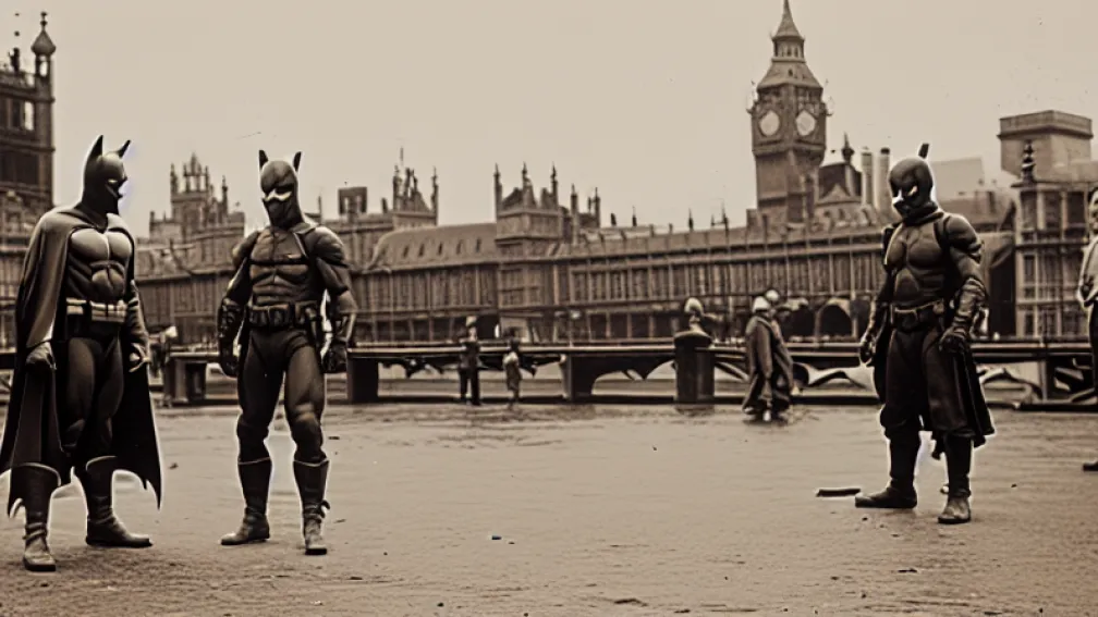 Escroci țepuind turiștii din Londra, contracarați de Batman și Robin