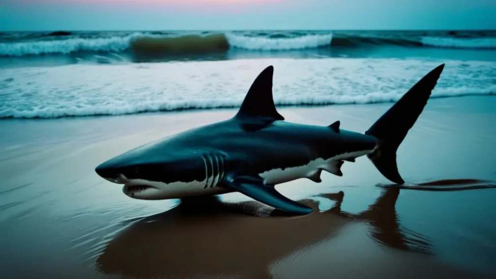 Femeie salvează un rechin eșuat pe o plajă din Oregon