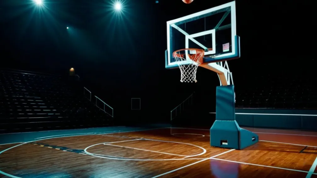 Imagine fotorealistă a unui teren de baschet