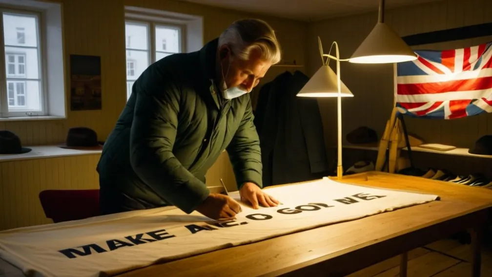 Protestanti din Danemarca și Grænsland ridică hârtii de bazel pentru a simula sloganul 'Make America Go Away' ca răspuns la declarațiile Trump