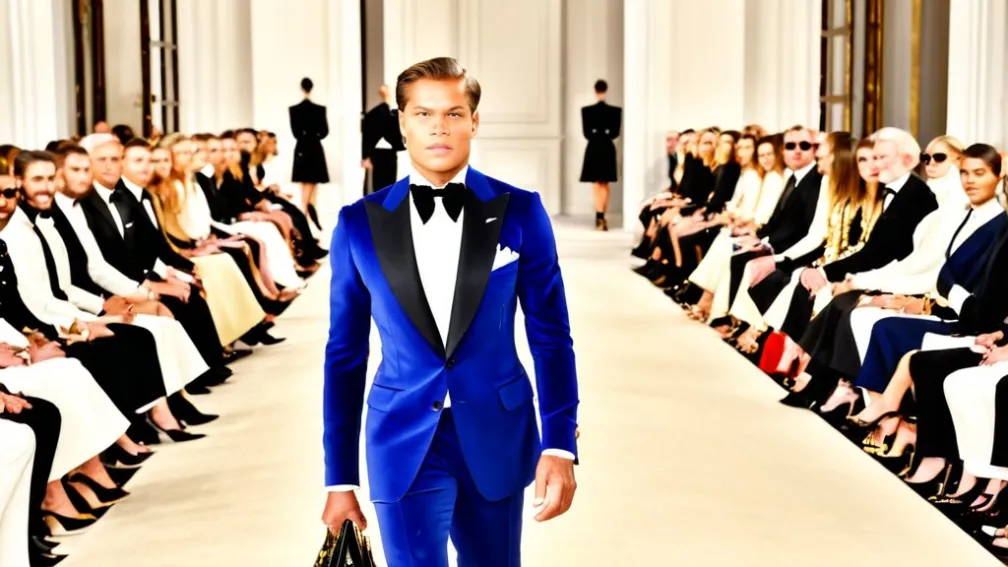 Colman Domingo, Liam Hemsworth și Noah Schnapp la prezentarea lui Ralph Lauren la Fashion Week în Milan