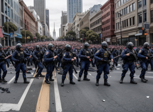 Protestul din San Francisco a degenerat în violențe și confruntări cu poliția
