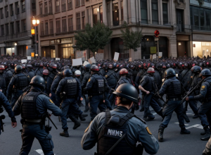 Un jurnalist a fost rănit de un glonț de cauciuc în timpul unei transmisiuni live de la protestele din Los Angeles