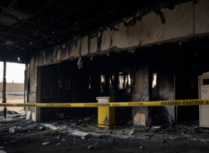 Incendiu la un oficiu poștal din California: Un bărbat a intrat intenționat cu mașina în clădire