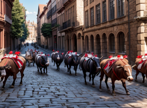 A început festivalul San Fermín la Pamplona: Mii de oameni au fugit din calea taurilor pe străzile orașului
