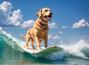 Cine este câinele campion? Câini surferi concurează la Campionatul Mondial de Surf pentru Câini