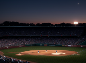 Stadion de Baseball la Amurg: Minge în Zbor și Lumini Puternice