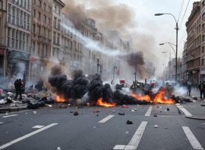 Proteste masive în Franța: ciocniri cu poliția, incendieri și aproape 200 de arestări pe fondul nemulțumirii față de Macron