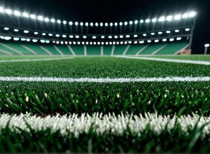 Teren de fotbal sub lumina stadionului