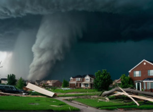 Tornadă în apropiere de Houston: Peste 100 de case avariate, fără victime