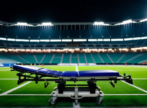 Accident grav pe teren: Jucătorul Baylor Caden Knighten, transportat cu targa