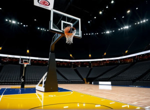 Imagine fotorealistă a unui teren de baschet