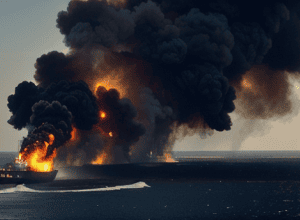 Dezastru ecologic iminent: Incendiul unui petrolier durează de peste 24 de ore