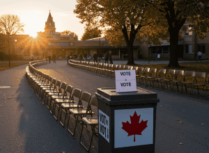 Canadienii votează masiv în timpul crizei