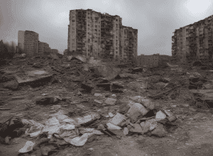 Un atac rusesc cu rachetă a distrus apartamente în Kiev, o comunitate veche de zeci de ani