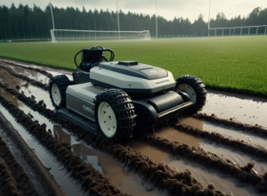 Robotul de tuns iarba a distrus terenul de fotbal al unui club german