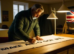 Protestanti din Danemarca și Grænsland ridică hârtii de bazel pentru a simula sloganul 'Make America Go Away' ca răspuns la declarațiile Trump