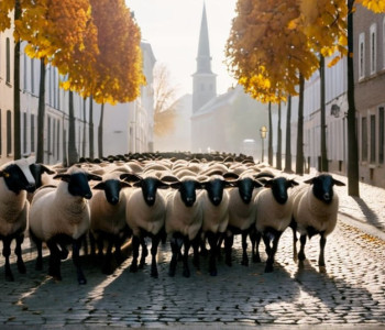 Spectacol Pastoral în Nürnberg: Sute de Oi Străbat Orașul Spre Pășunile de Iarnă