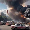 Incendiu major la o piață duminicală: Scene de haos și evacuare de urgență
