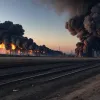Explozii și incendiu masiv la Vilnius: vagoane cu gaz natural lichefiat au luat foc